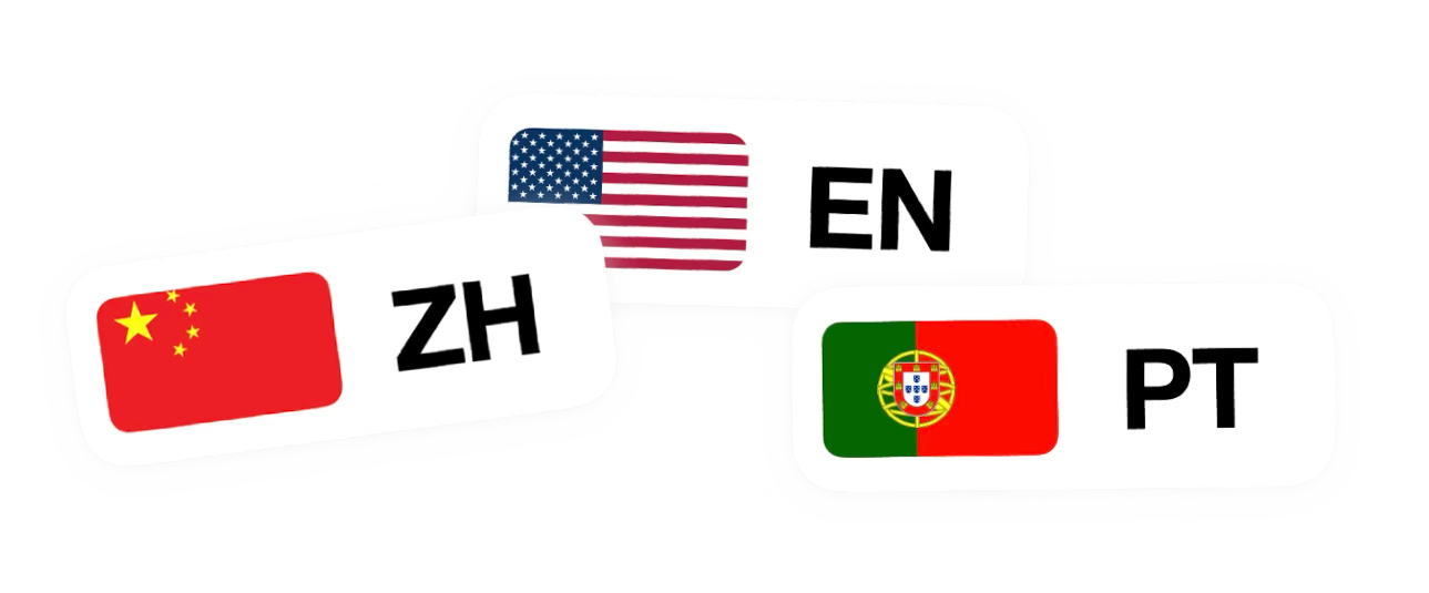 Language flags EN ZH PT